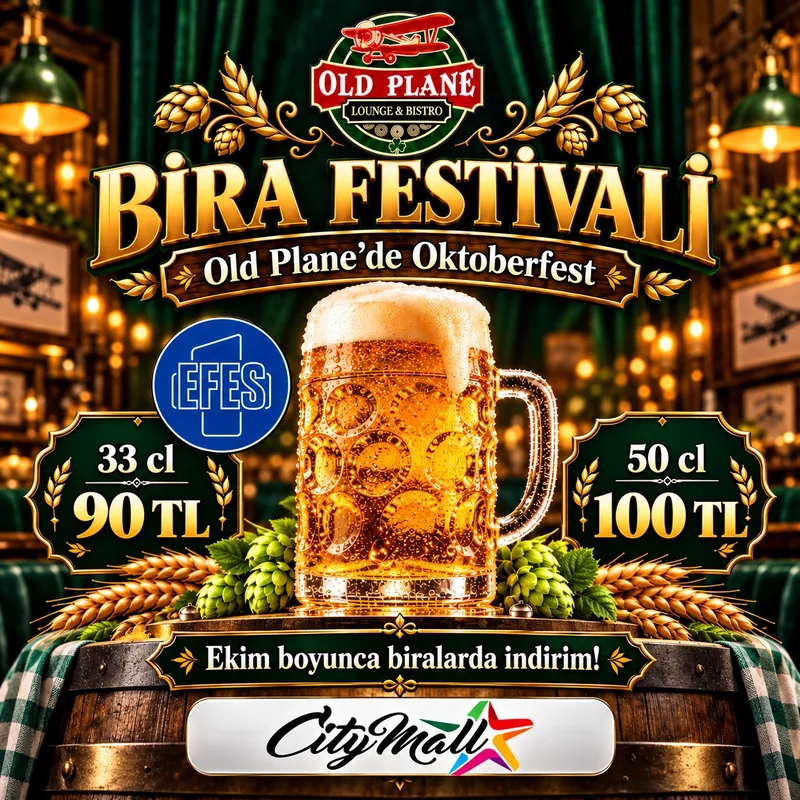 Efes Bira: 33 cl 90 TL, 50 cl 100 TL
